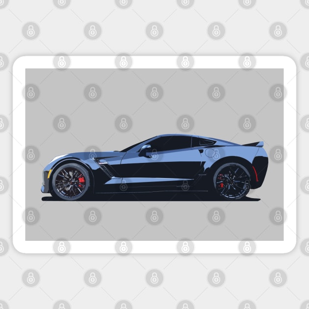 C7 Chevy Corvette - stylized color Magnet by mal_photography
